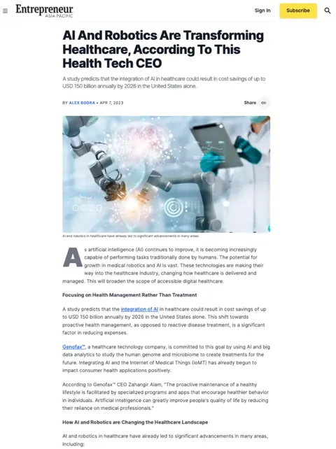 Client feature published on Entrepreneur Asia
